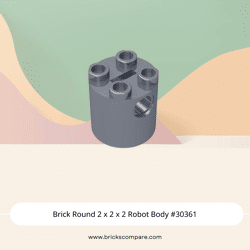 Brick Round 2 x 2 x 2 Robot Body #30361 - 315-Flat Silver