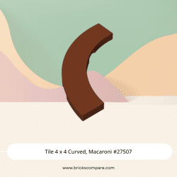 Tile 4 x 4 Curved, Macaroni #27507 - 192-Reddish Brown