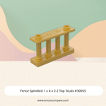 Fence Spindled 1 x 4 x 2 2 Top Studs #30055 - 297-Pearl Gold