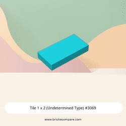 Tile 1 x 2 (Undetermined Type) #3069 - 322-Medium Azure
