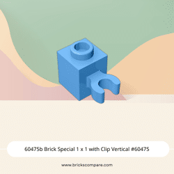 60475b Brick Special 1 x 1 with Clip Vertical #60475 - 102-Medium Blue