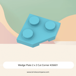 Wedge Plate 2 x 2 Cut Corner #26601  - 322-Medium Azure