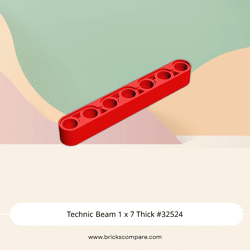 Technic Beam 1 x 7 Thick #32524 - 21-Red