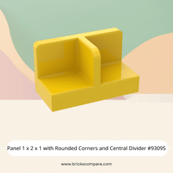 Panel 1 x 2 x 1 with Rounded Corners and Central Divider #93095 - 24-Yellow