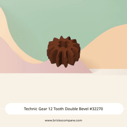 Technic Gear 12 Tooth Double Bevel #32270 - 192-Reddish Brown
