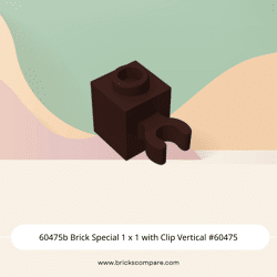60475b Brick Special 1 x 1 with Clip Vertical #60475 - 308-Dark Brown
