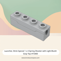 Launcher, Brick Special 1 x 4 Spring Shooter with Light Bluish Gray Top #15400 - 194-Light Bluish Gray