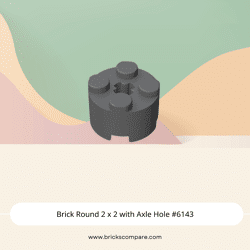 Brick Round 2 x 2 with Axle Hole #6143 - 199-Dark Bluish Gray