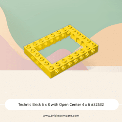 Technic Brick 6 x 8 with Open Center 4 x 6  #32532 - 24-Yellow