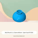 Brick Round 2 x 2 Dome Bottom - Open Stud #15395  - 321-Dark Azure