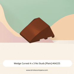 Wedge Curved 4 x 3 No Studs [Plain] #64225 - 192-Reddish Brown