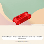 Technic Axle and Pin Connector Perpendicular 3L with Centre Pin Hole #32184  - 21-Red