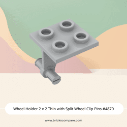 Wheel Holder 2 x 2 Thin with Split Wheel Clip Pins #4870  - 194-Light Bluish Gray