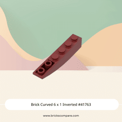 Brick Curved 6 x 1 Inverted #41763 - 154-Dark Red