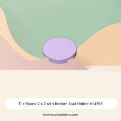 Tile Round 2 x 2 with Bottom Stud Holder #14769  - 325-Lavender