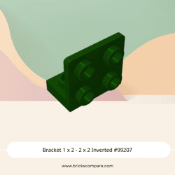 Bracket 1 x 2 - 2 x 2 Inverted #99207  - 141-Dark Green