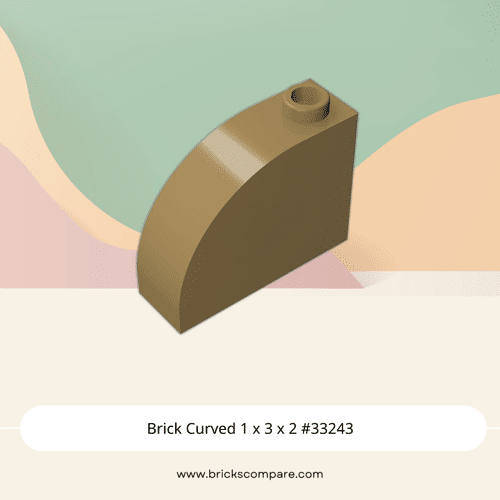 Brick Curved 1 x 3 x 2 #33243 - 138-Dark Tan