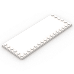 Plate Special 6 x 16 with Studs on 3 Edges #6205 - 1-White