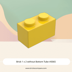 Brick 1 x 2 without Bottom Tube #3065 - 24-Yellow