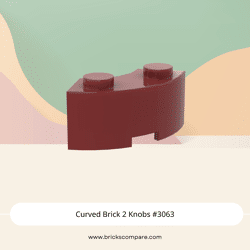 Curved Brick 2 Knobs #3063 - 154-Dark Red