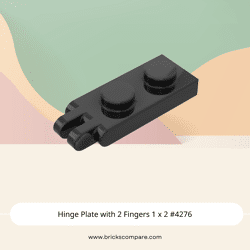 Hinge Plate with 2 Fingers 1 x 2 #4276 - 26-Black