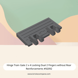 Hinge Train Gate 2 x 4 Locking Dual 2 Fingers without Rear Reinforcements #92092  - 199-Dark Bluish Gray