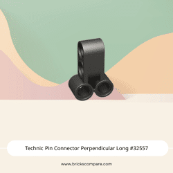 Technic Pin Connector Perpendicular Long #32557 - 316-Titanium Metallic