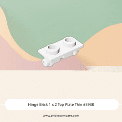 Hinge Brick 1 x 2 Top Plate Thin #3938 - 1-White