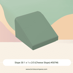 Slope 30 1 x 1 x 2/3 (Cheese Slope) #50746 - 151-Sand Green