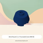 Brick Round 2 x 2 Truncated Cone #98100  - 140-Dark Blue