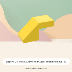 Slope 45 2 x 1 with 2/3 Inverted Cutout and no stud #28192  - 24-Yellow