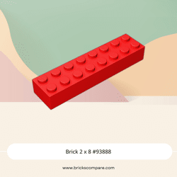 Brick 2 x 8 #93888 - 21-Red