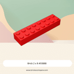 Brick 2 x 8 #93888 - 21-Red