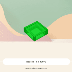 Flat Tile 1 x 1 #3070 - 48-Trans-Green