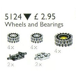 Lego 5124 Wheels and bearings
