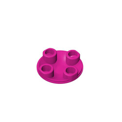 Plate Round 2 x 2 with Rounded Bottom - Boat Stud #2654  - 124-Magenta