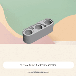 Technic Beam 1 x 3 Thick #32523 - 194-Light Bluish Gray
