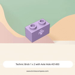 Technic Brick 1 x 2 with Axle Hole #31493 - 325-Lavender