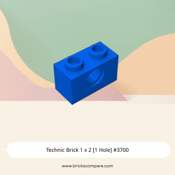 Technic Brick 1 x 2 [1 Hole] #3700 - 23-Blue