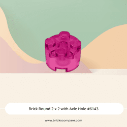 Brick Round 2 x 2 with Axle Hole #6143 - 113-Trans-Dark Pink