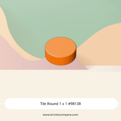 Tile Round 1 x 1 #98138  - 106-Orange