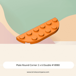 Plate Round Corner 2 x 6 Double #18980 - 106-Orange