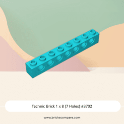 Technic Brick 1 x 8 [7 Holes] #3702 - 322-Medium Azure