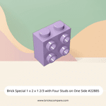 Brick Special 1 x 2 x 1 2/3 with Four Studs on One Side #22885 - 325-Lavender