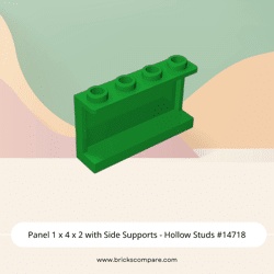 Panel 1 x 4 x 2 with Side Supports - Hollow Studs #14718 - 28-Green