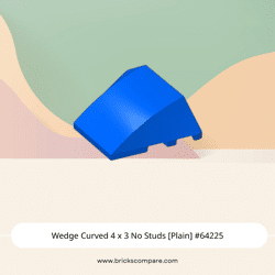 Wedge Curved 4 x 3 No Studs [Plain] #64225 - 23-Blue