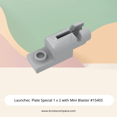 Launcher, Plate Special 1 x 2 with Mini Blaster #15403  - 194-Light Bluish Gray