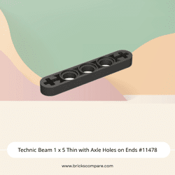 Technic Beam 1 x 5 Thin with Axle Holes on Ends #11478 - 316-Titanium Metallic