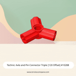 Technic Axle and Pin Connector Triple [120 Offset] #10288 - 21-Red