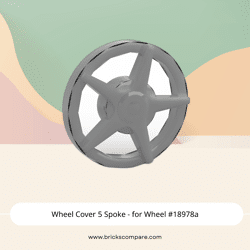 Wheel Cover 5 Spoke - for Wheel #18978a - 315-Flat Silver